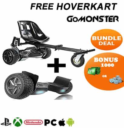 Free Suspension Hoverkart With 8 5 Black All Terrain Bluetooth - 8 5 hummer segway hoverboard with monsterkart bundle plus fortnite or fifa points
